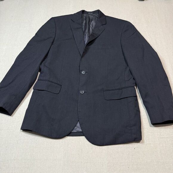 Pronto Uomo Platinum 42R Regular Black 100% Wool Mens Blazer Sport Coat Jacket - Picture 1 of 6